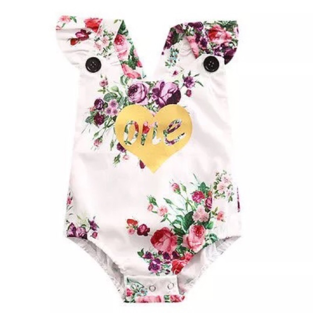 SOLD NWT First Birthday baby girl romper